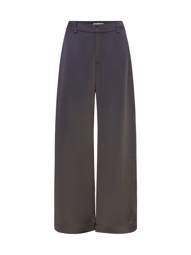 Heavy-weight dark grey silk trousers from Ahlvar Gallery