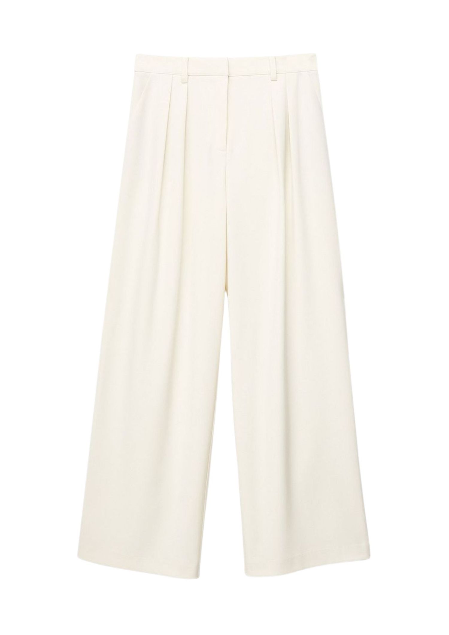 The best off-white wide trousers - NA-KD - On a white background