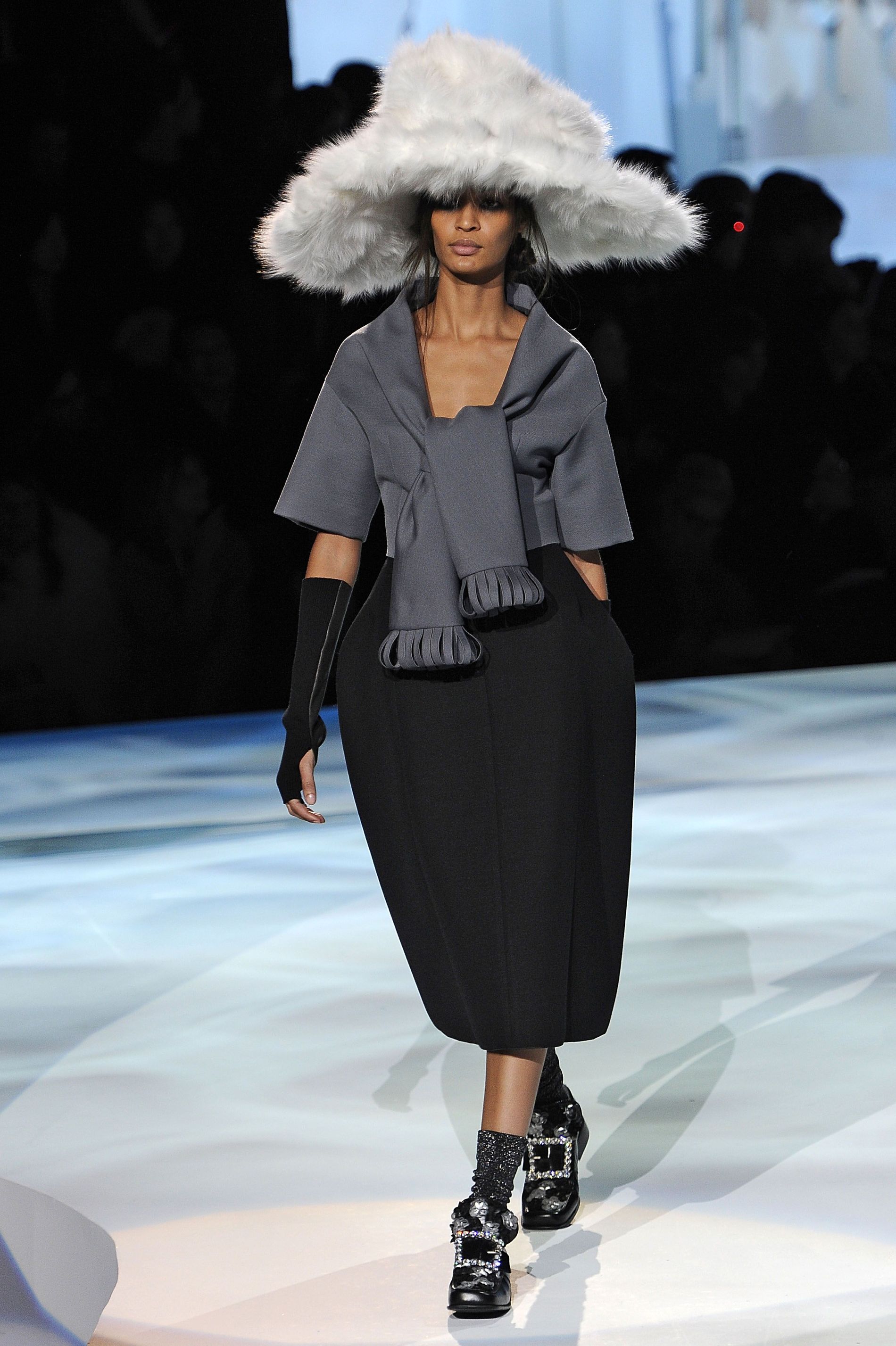 Marc Jacobs 2012 show with large fuzzy bucket hats