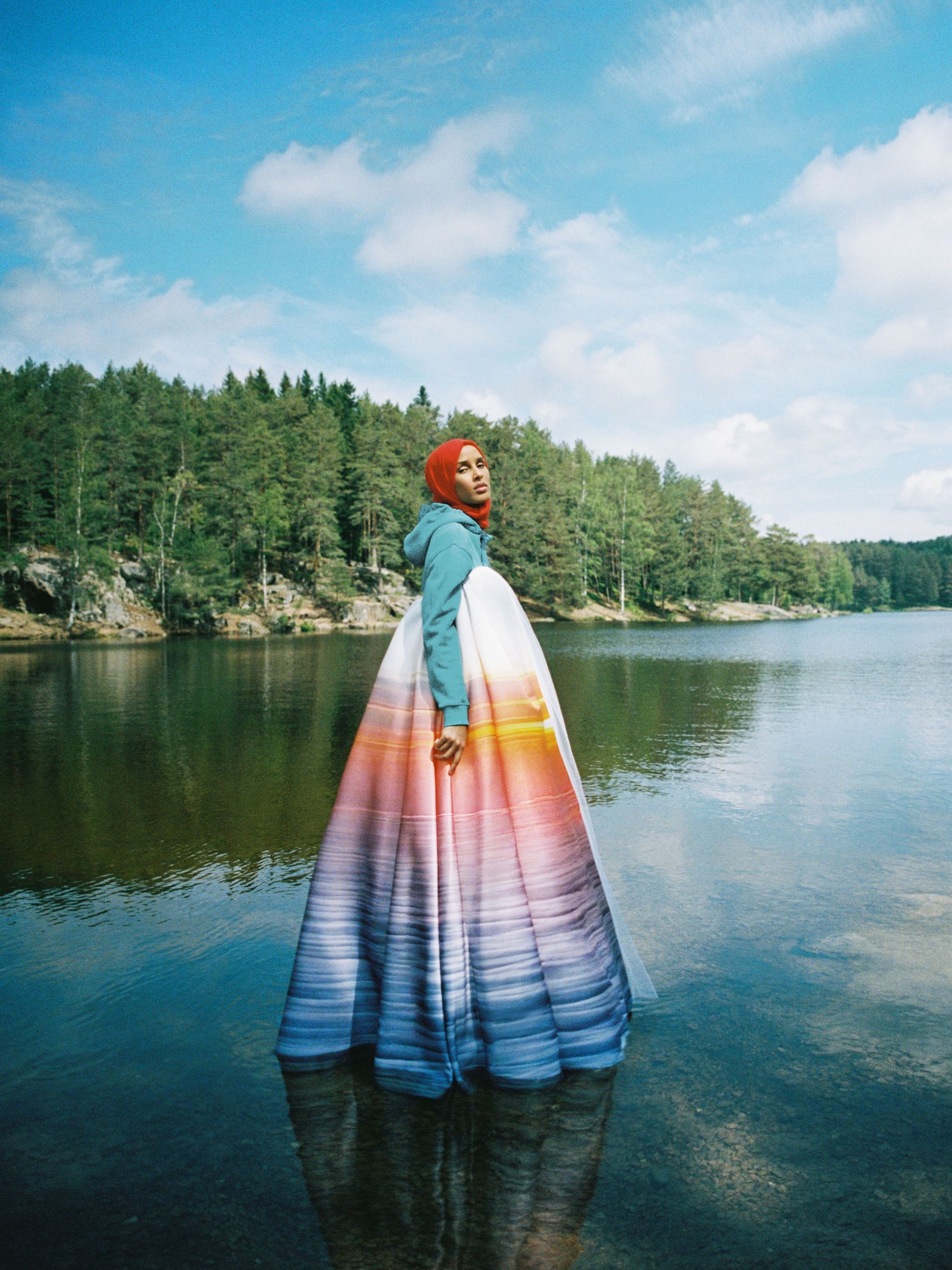 Rawdah Mohamed wearing Satin and tulle gown