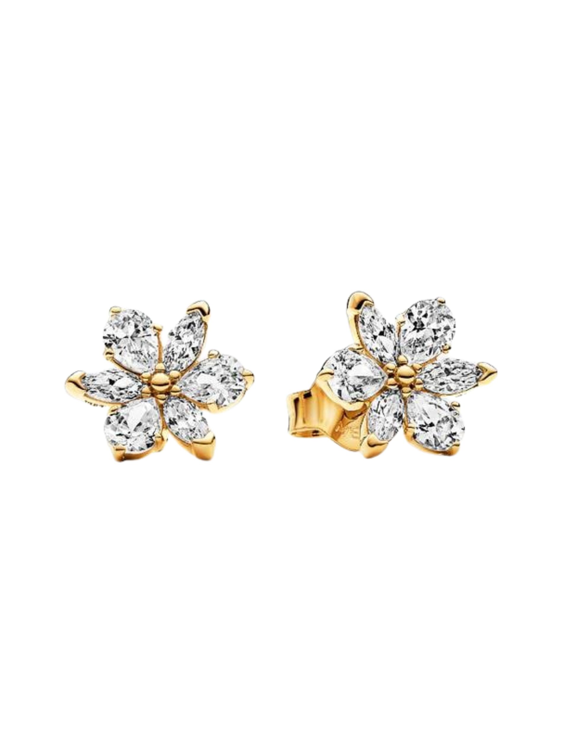 Stud crystal earrings from Pandora against a white background