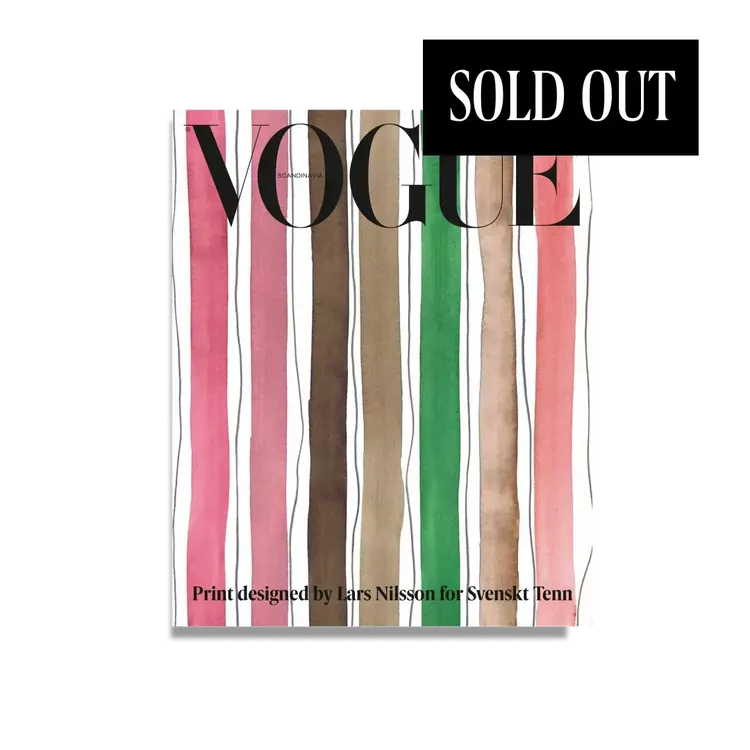 Vogue Scandinavia cover designed by Lars Nilsson for Svenskt tenn being sold out