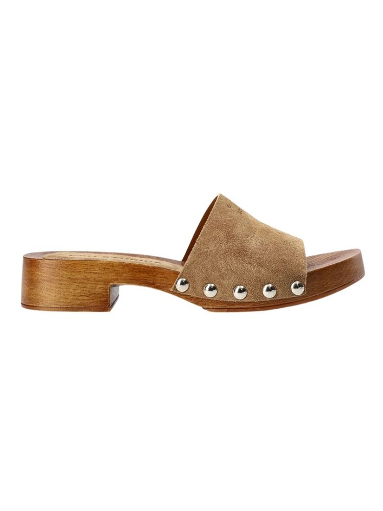 Suede clogs new brown - Copenhagen Studios - On a white background