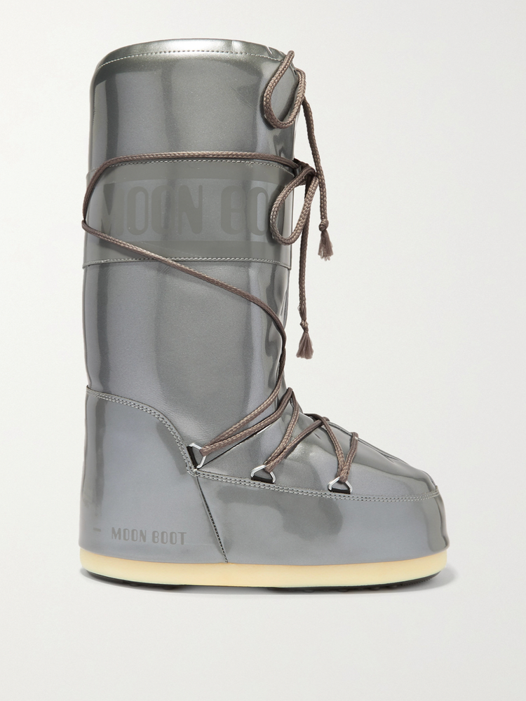 MOON BOOT Glance metallic rubber snow boots