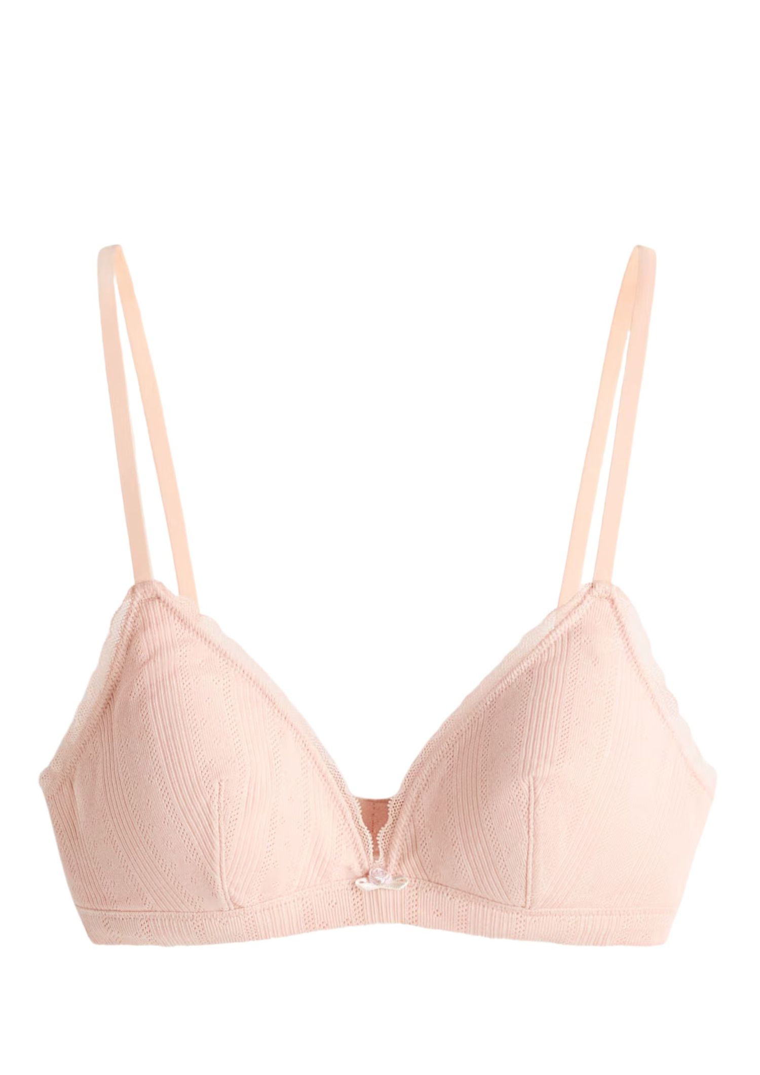 Pointelle cotton bra in peach