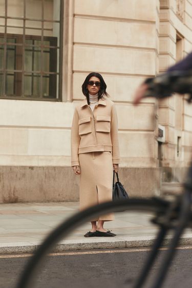 Brown Jacket with Beige Trousers