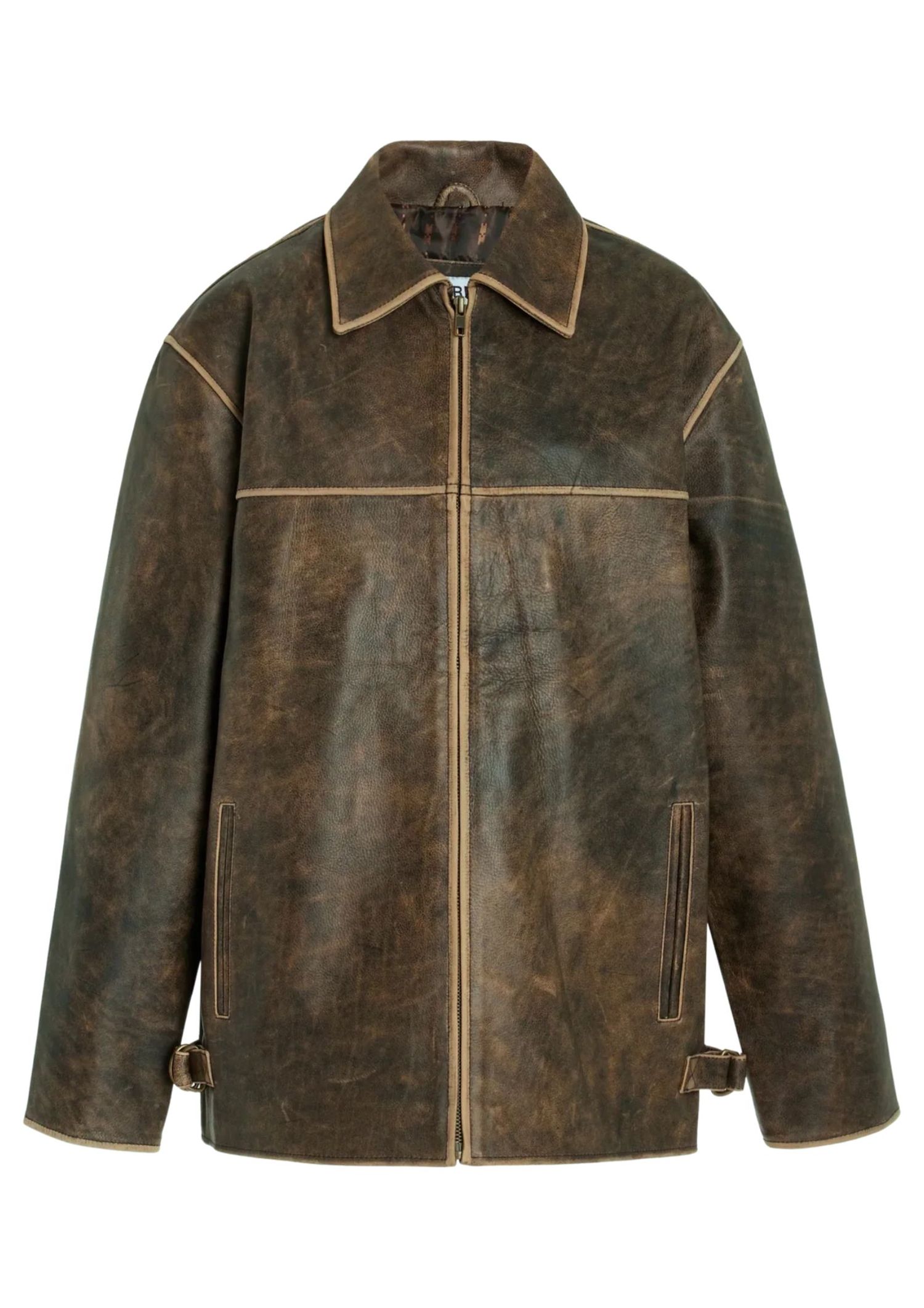 The best vintage leather jacket by Worn on a white background