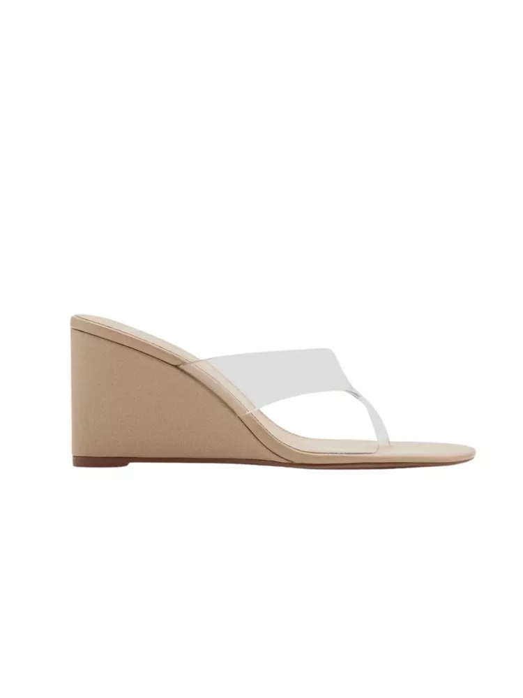 The best wedge sandals with vinyl straps - Mango - On a white background