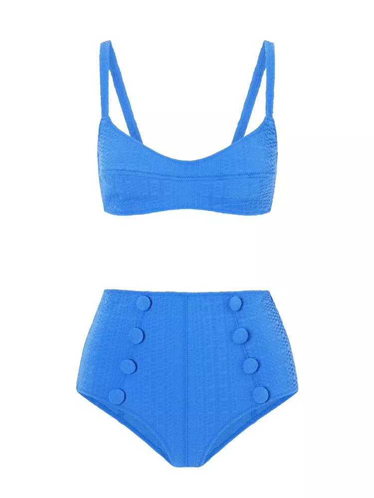 The best blue high waisted bikini - Lisa Marie Fernandez - On a white background