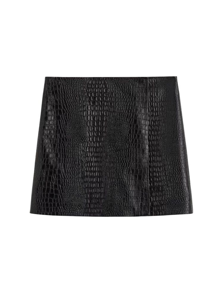 The best black leather mini skirt - COS - On a white background