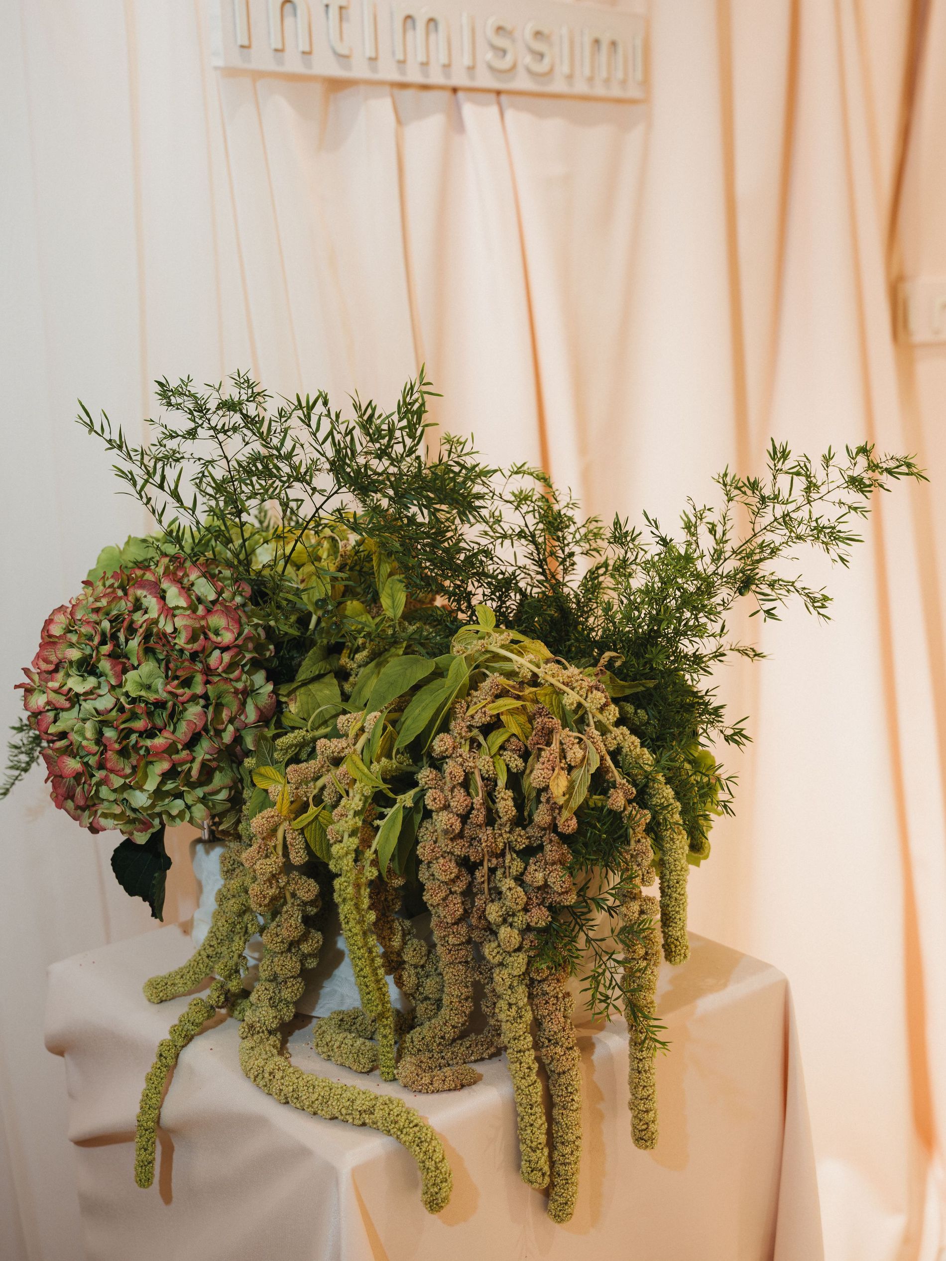 A bouquet on a pedestal
