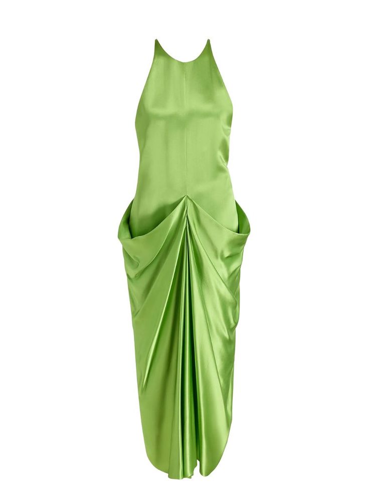The best backless green dress - Khaite - On a white background