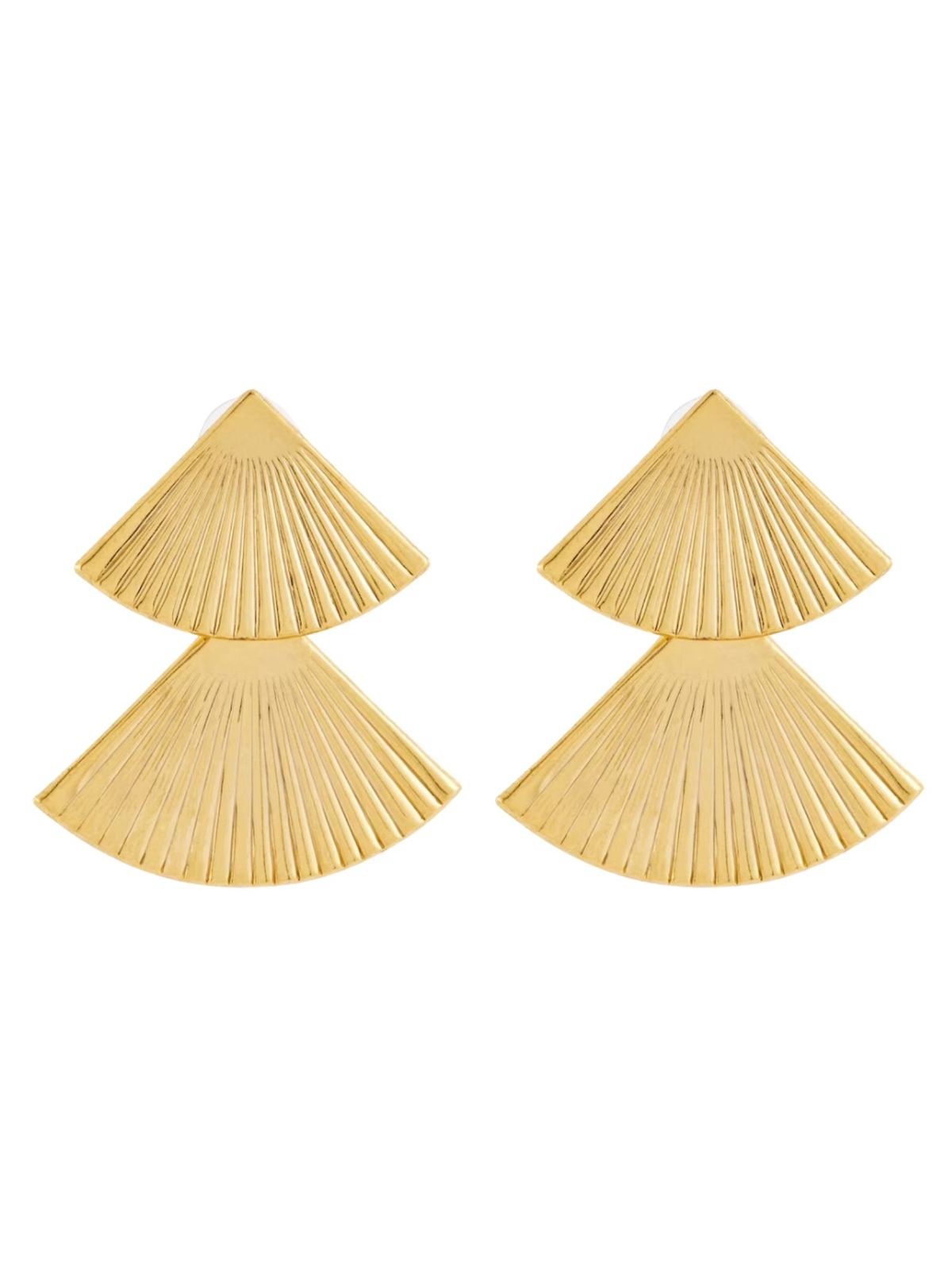 18K Ribbed Statement Earrings main image 0