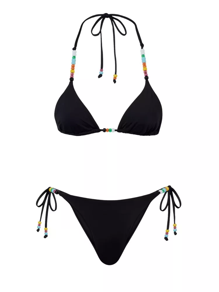 The best black beaded bikini - Staud - On a white background
