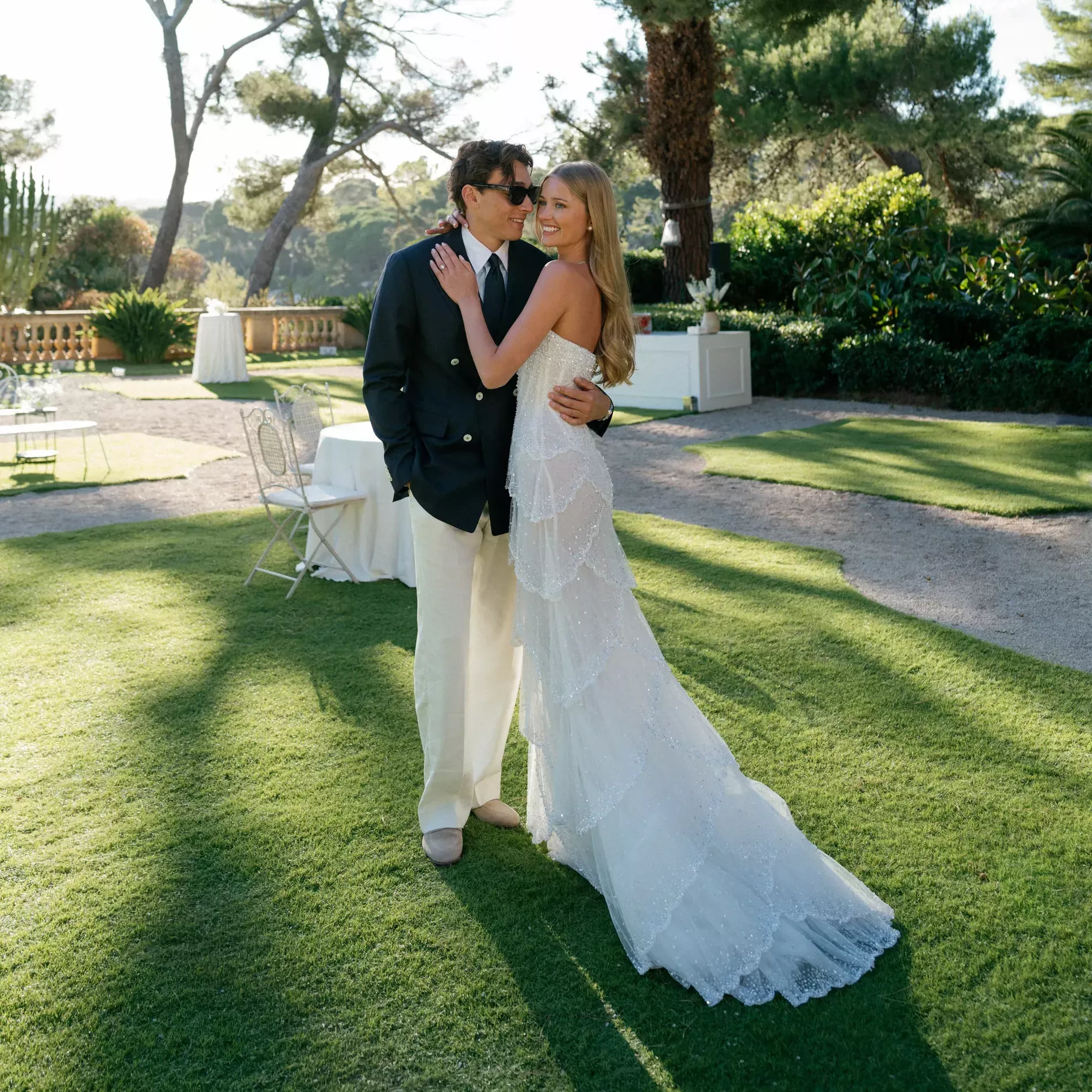 Desire Inglander and Mondo Duplantis at the cocktail party on the first day of their wedding weekend