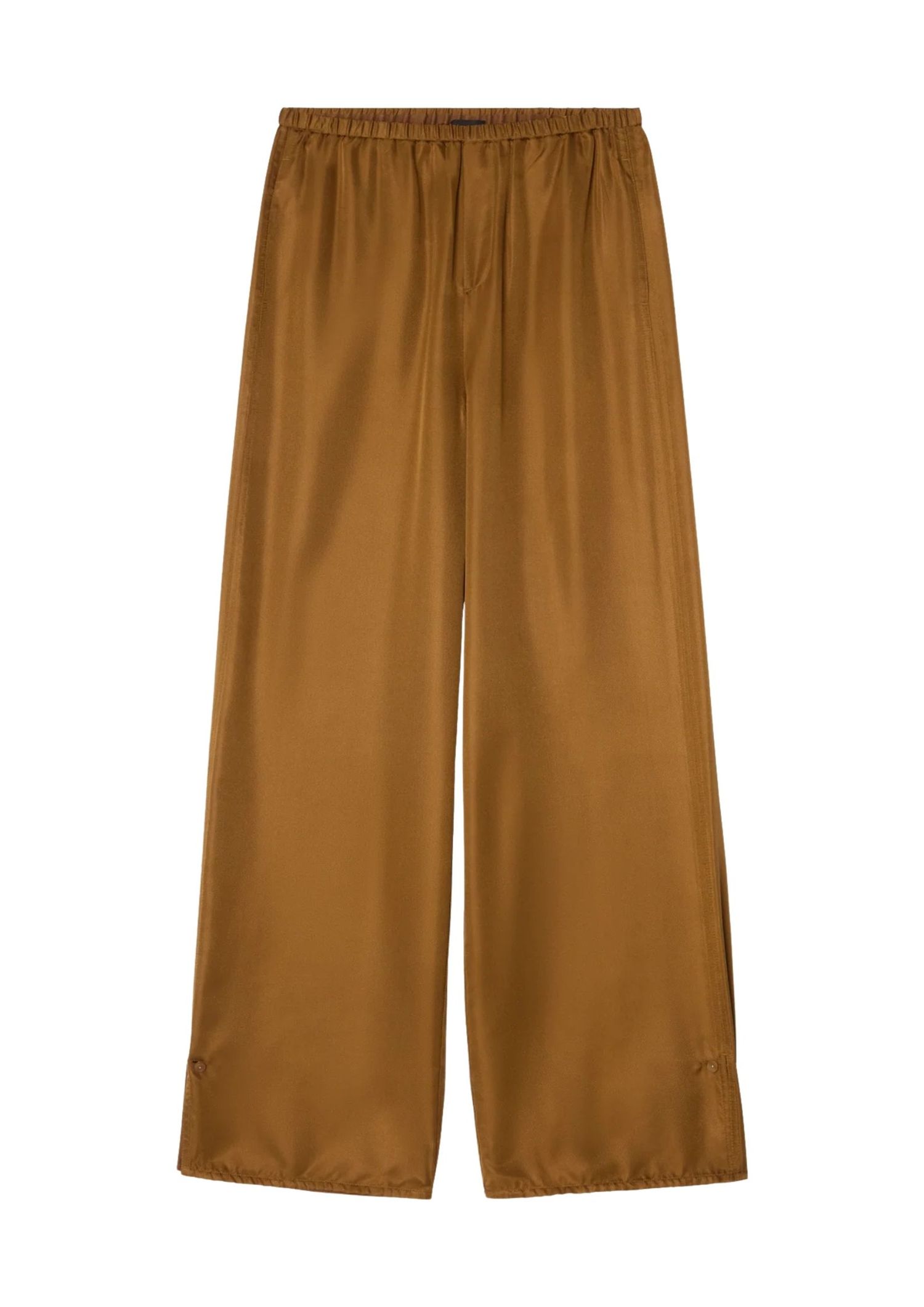 The best gold satin trousers - Leoni - On a white background