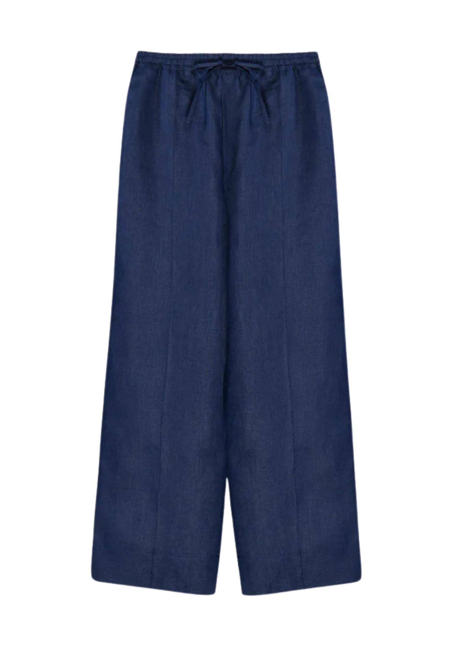 The best navy blue linen trousers - Sleeper - On a white background