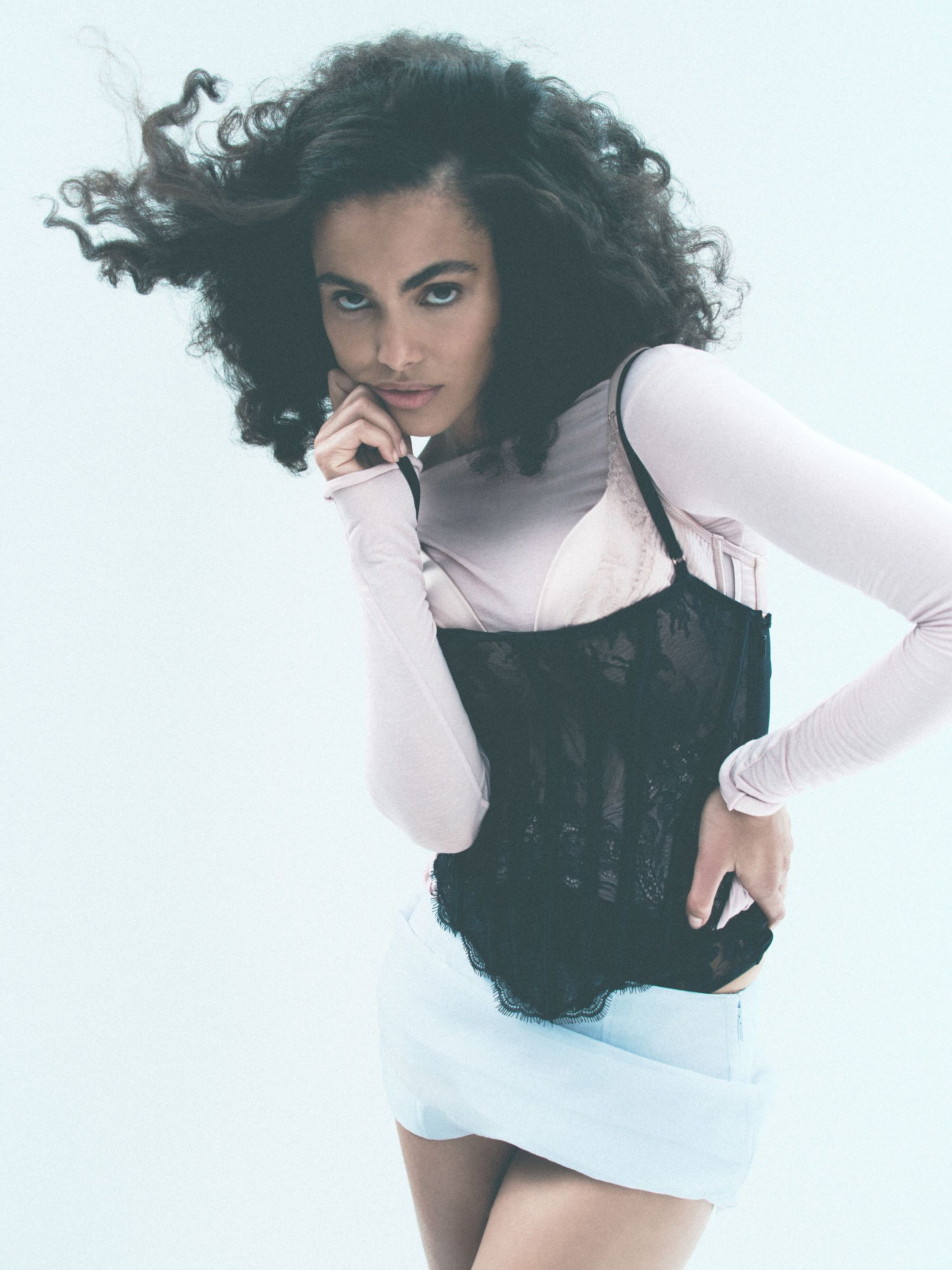 Model posing with Hunkemöller private collection