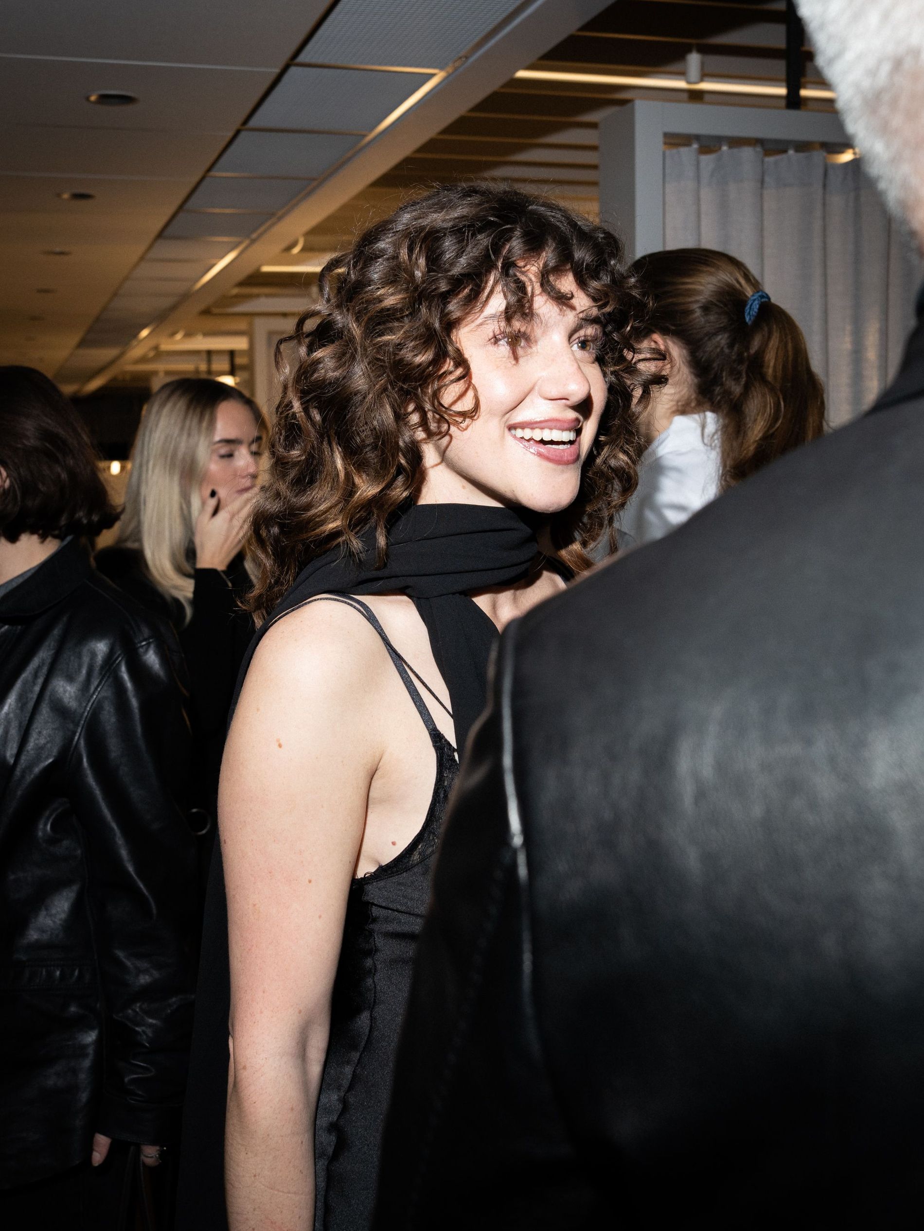 A guest pictured at the celebration of the renewed Björn Axén Stockholm flaship salon
