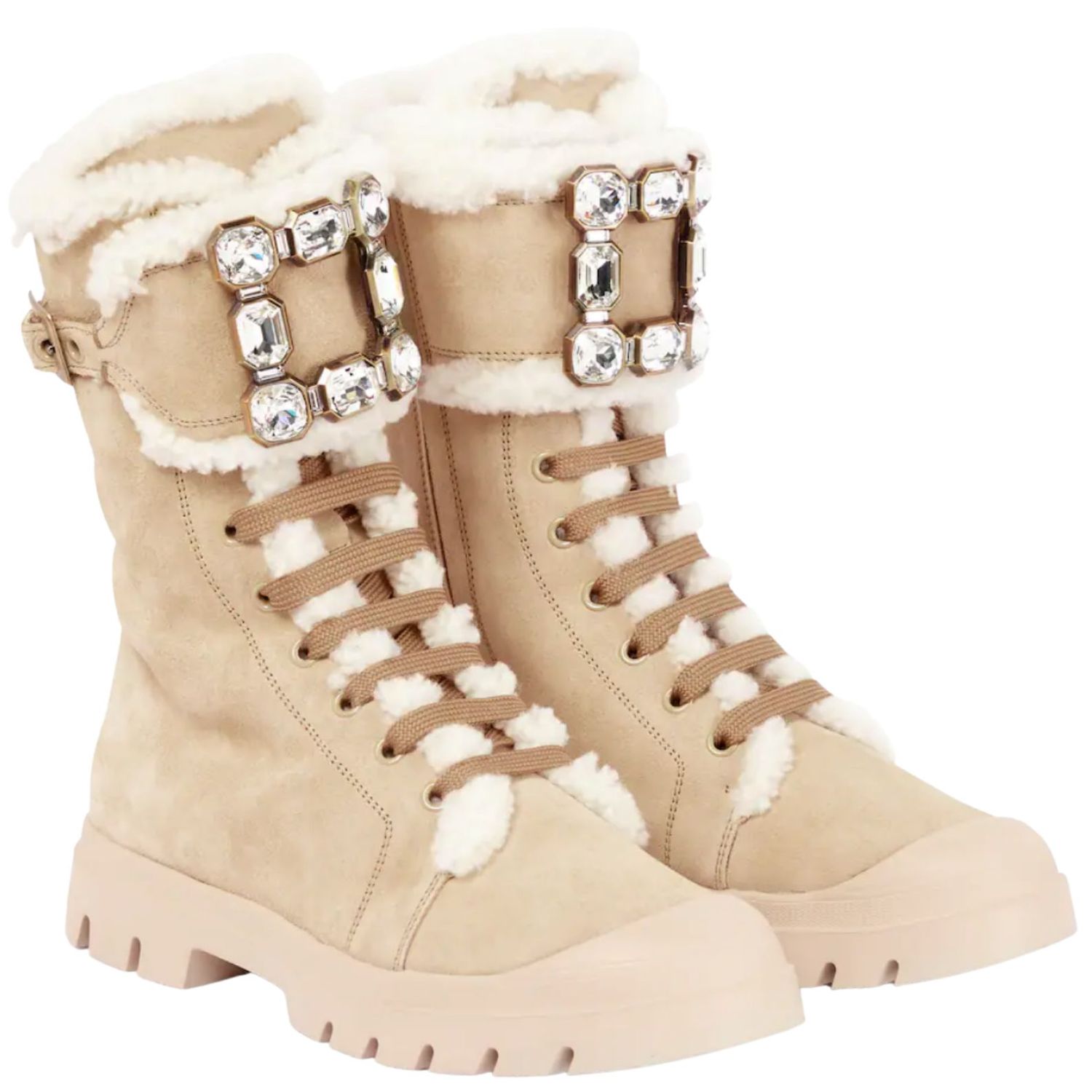 Shearling on sale combat boots