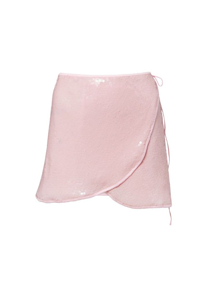 The best pink sequin mini skirt - Oséree - On a white background