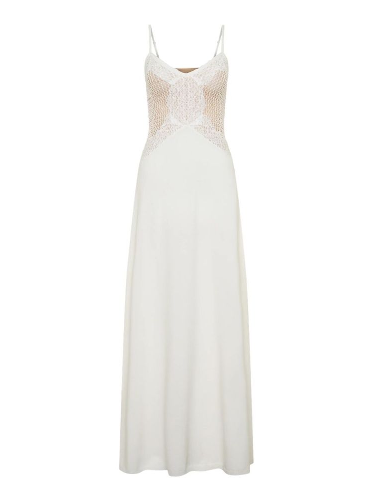 The best white knitted maxi dress - Meshki - On a white background