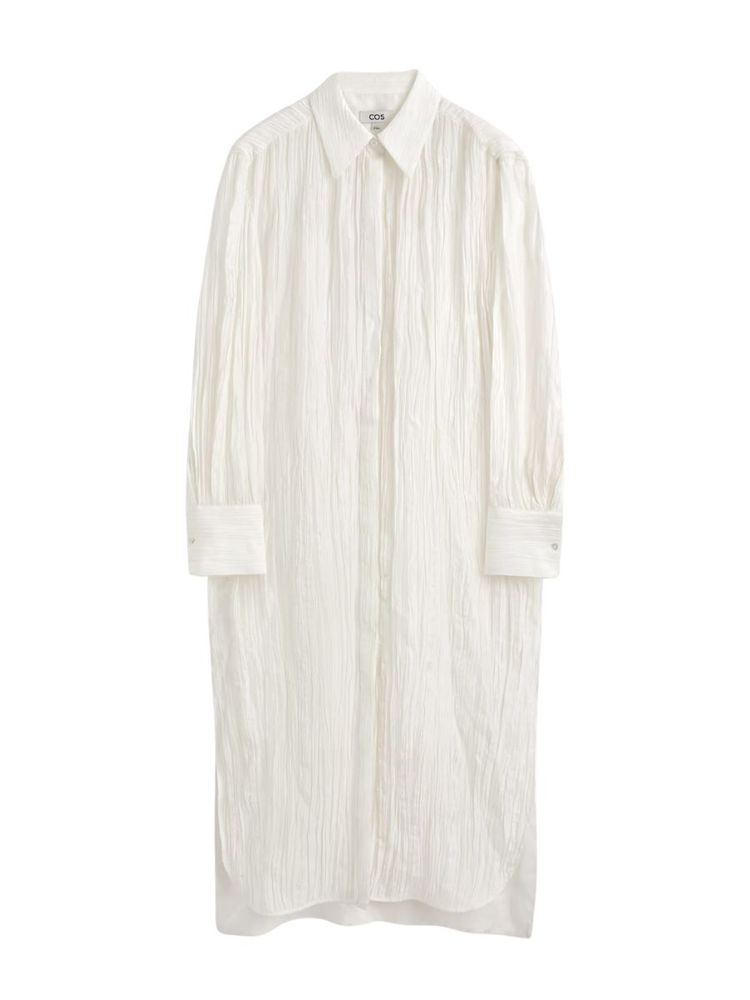 The best crinkled white shirt dress - COS - On a white background