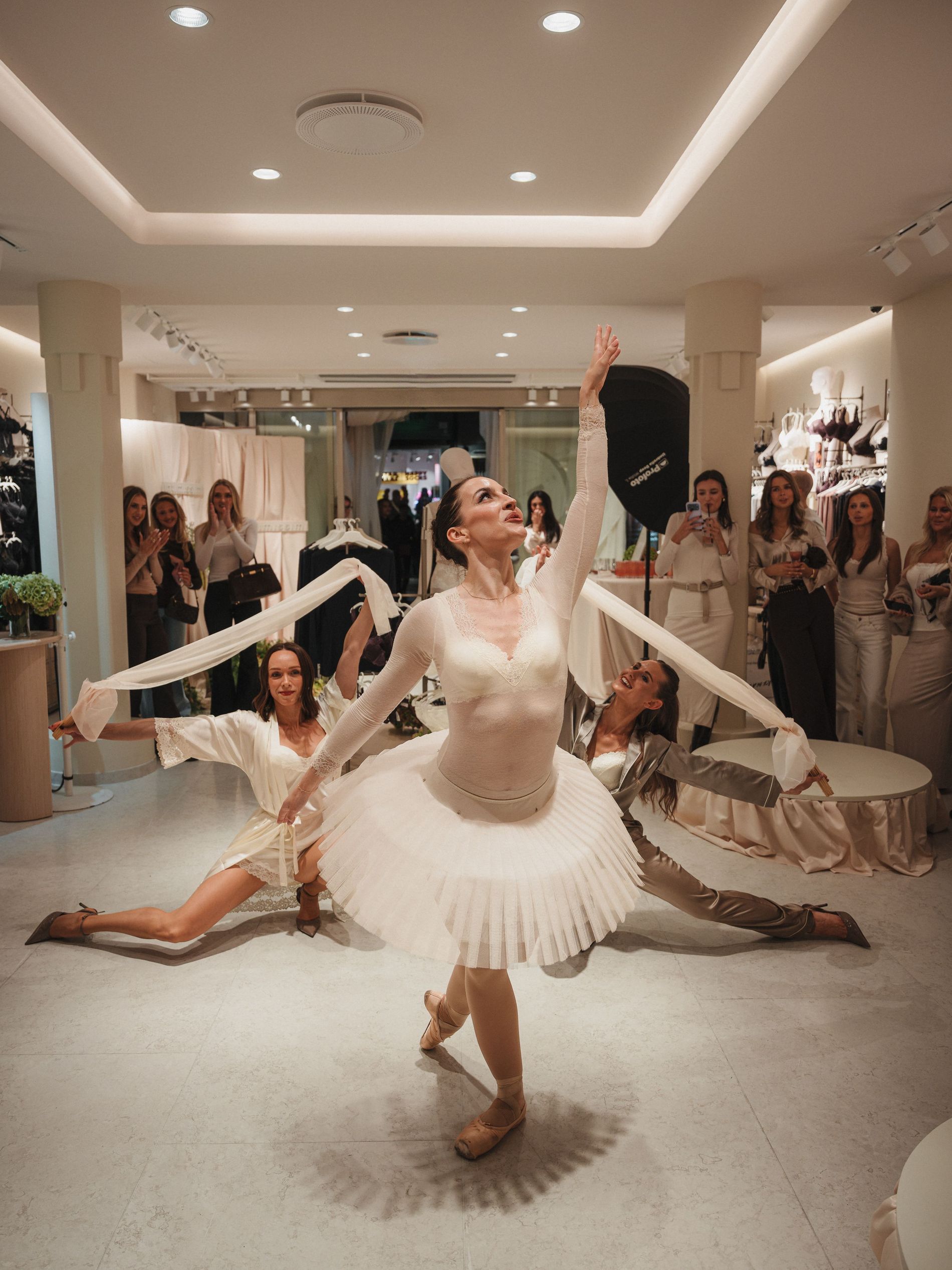 A blallerina performing at the intimissimi X Vogue Scandinavia 