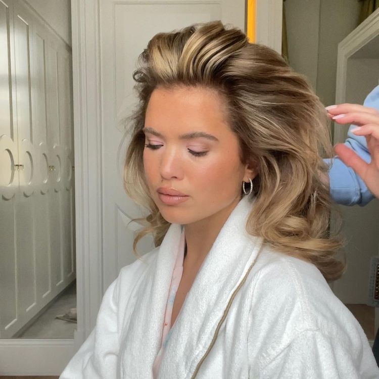 Matilda Djerf poses with a voluminous blow out