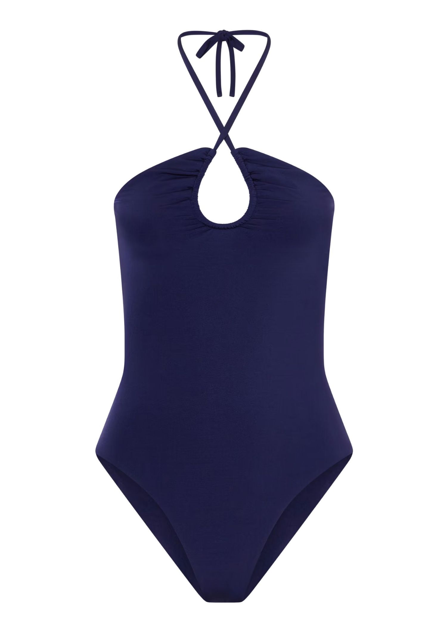 Navy keyhole swimsuit