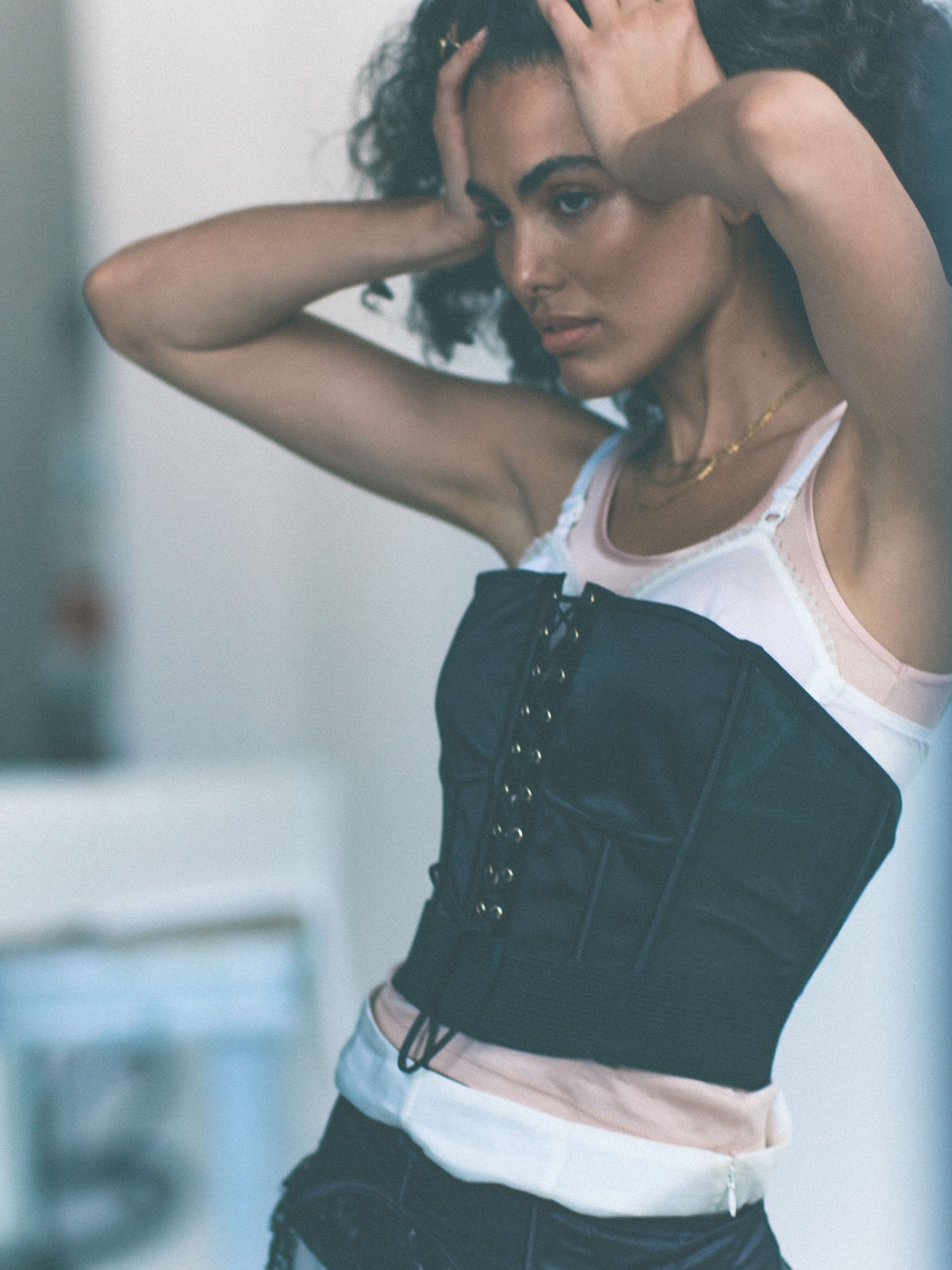 Model posing with Hunkemöller private collection
