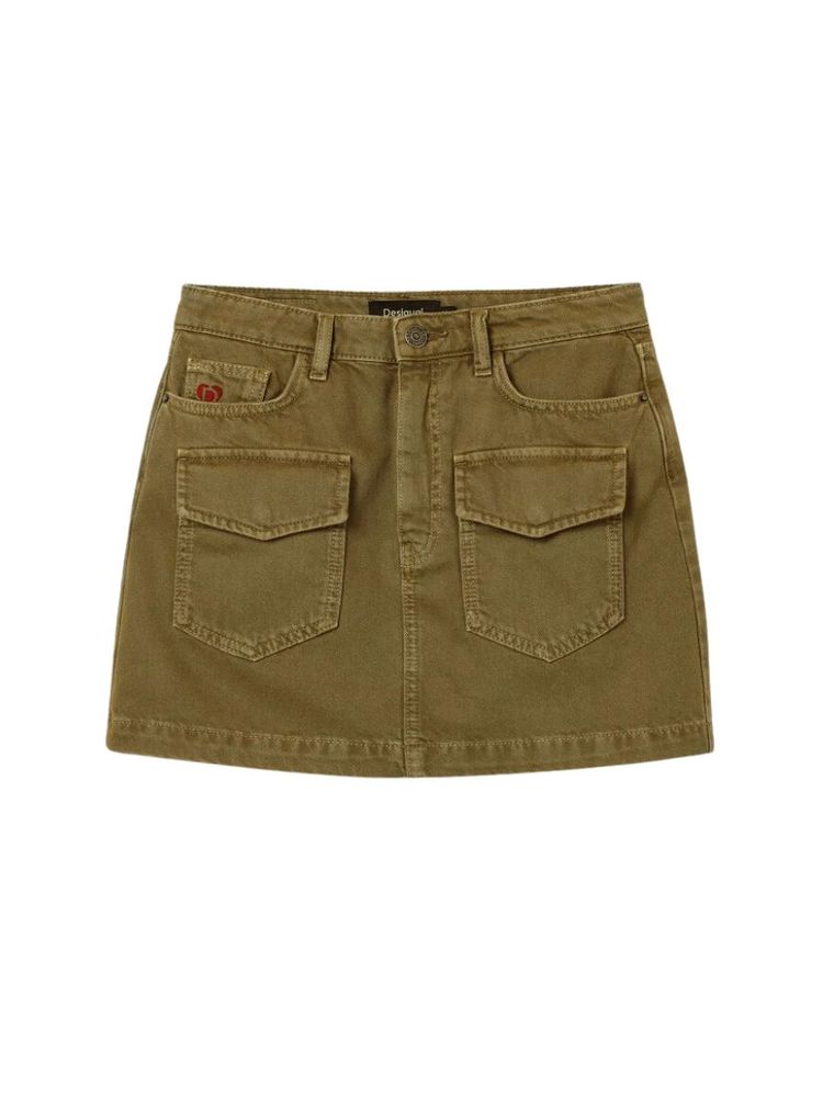 The best denim cargo mini skirt - Desigual - On a white background
