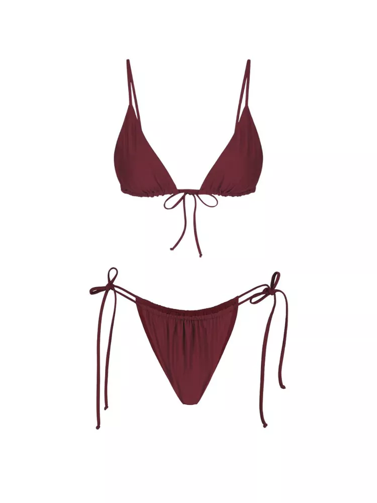 The best bordeaux micro bikini - Lilja the label - On a white background