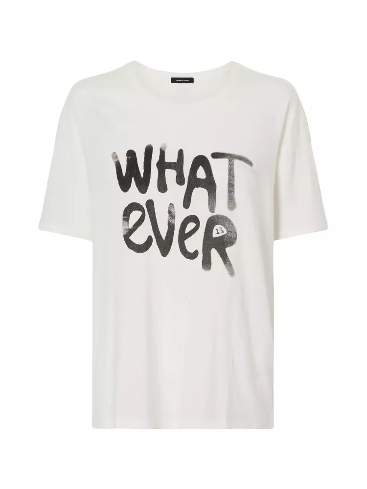 The best graphic T-shirt with a black text - on a white background
