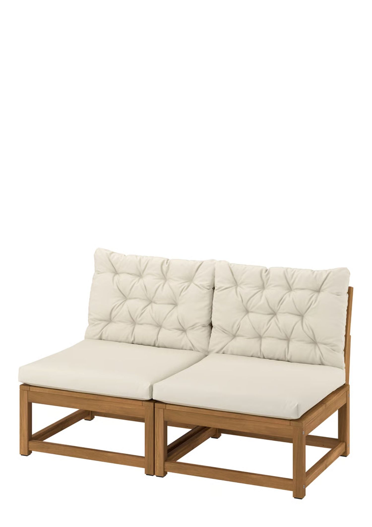 A modular two-seater outdoor sofa