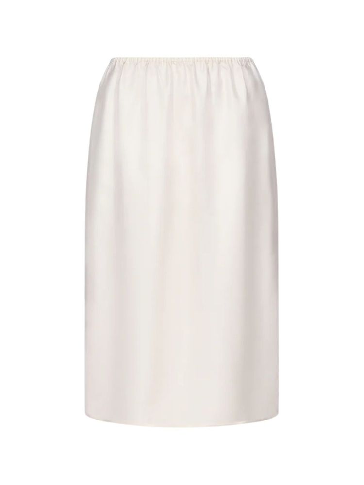 The best ivory silk midi skirt - Loulou De Saison - On a white background