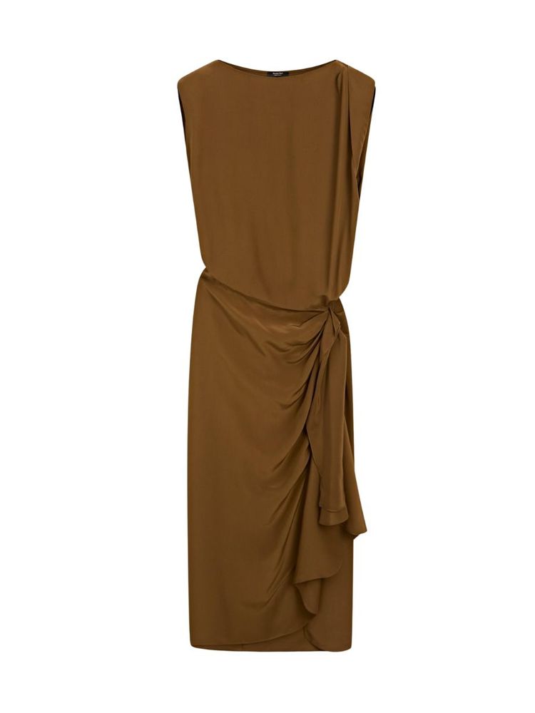 The best brown midi dress - Massimo Dutti - On a white background