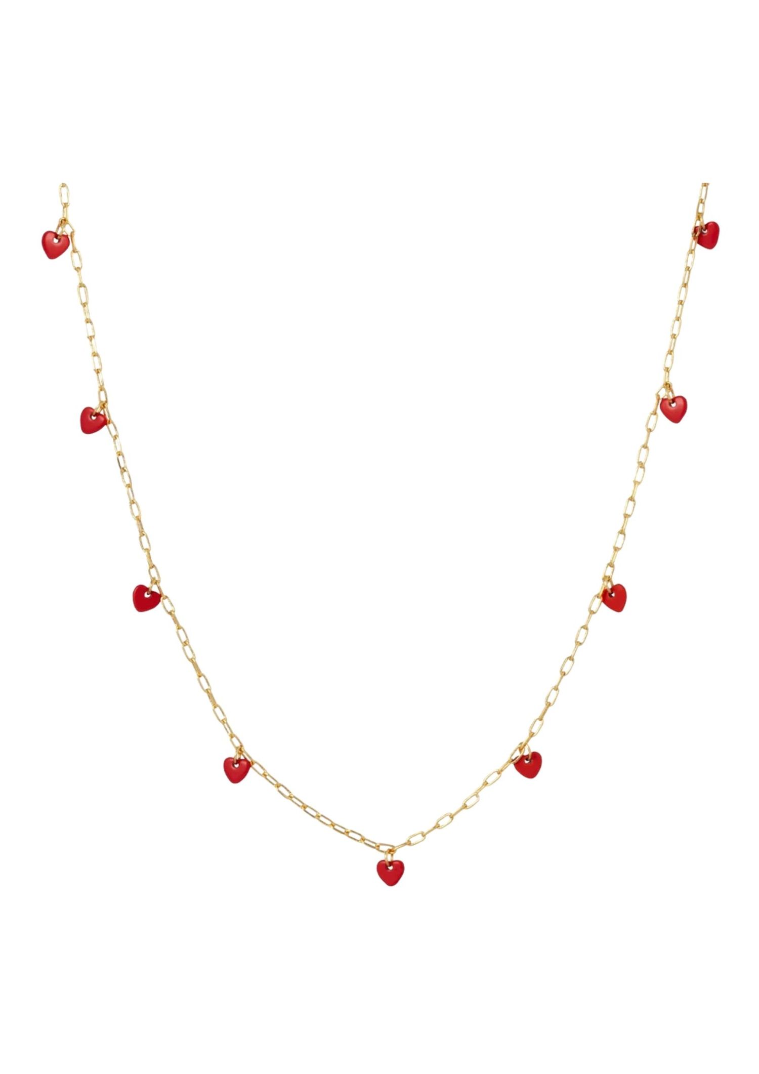 Anchor chain and small heart-shaped pendants
