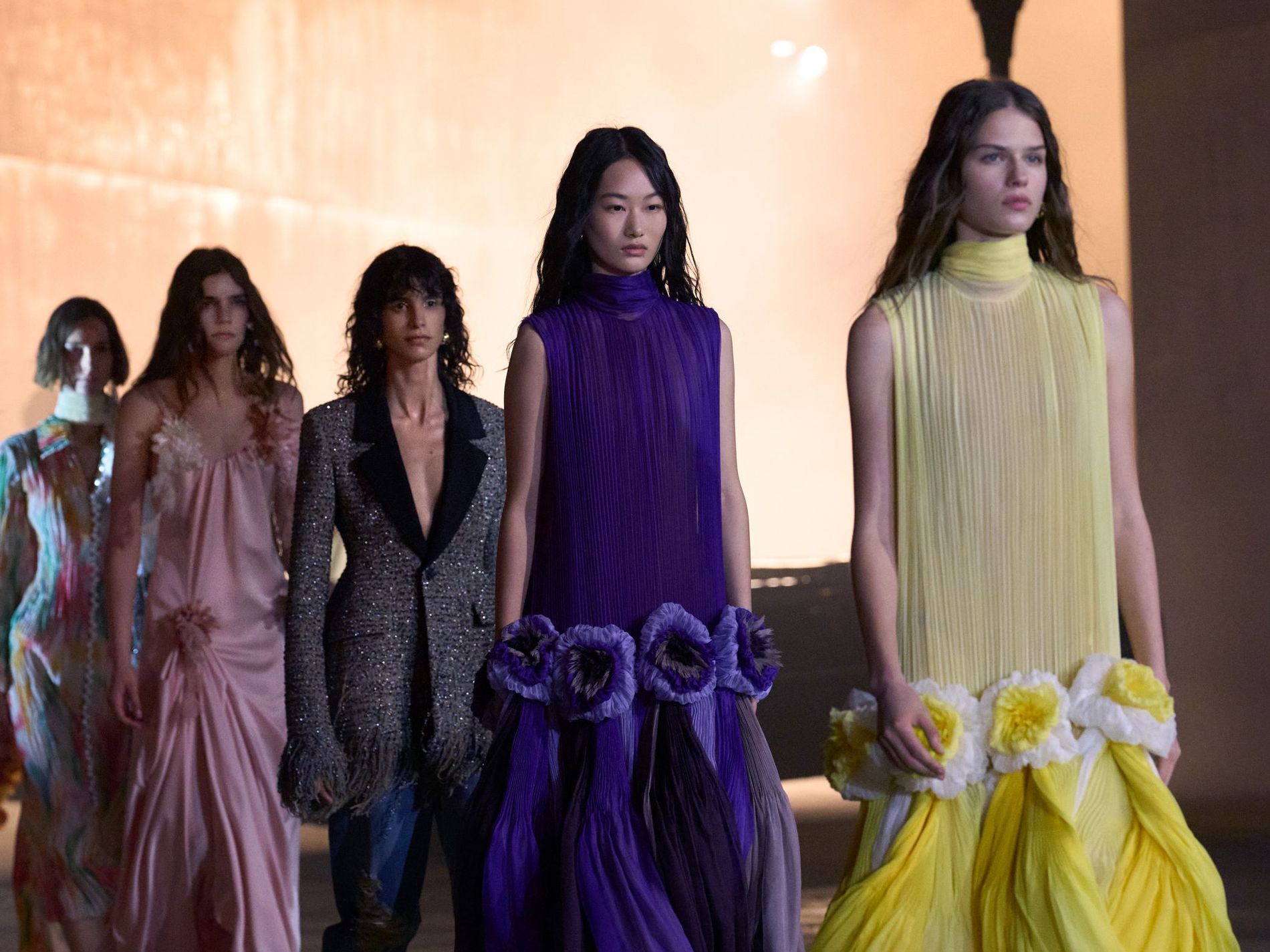 Models walk the finale of Dior's cruise 2027 collection in Los Angeles