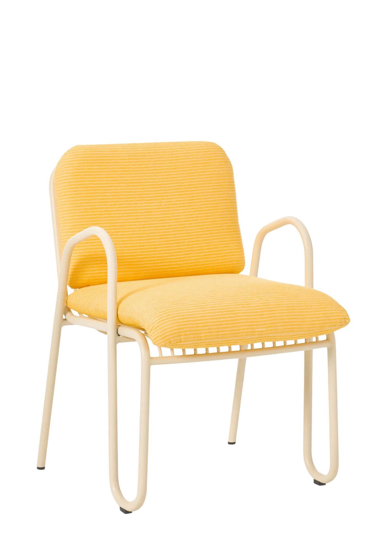 Cushioned outdoor armchair