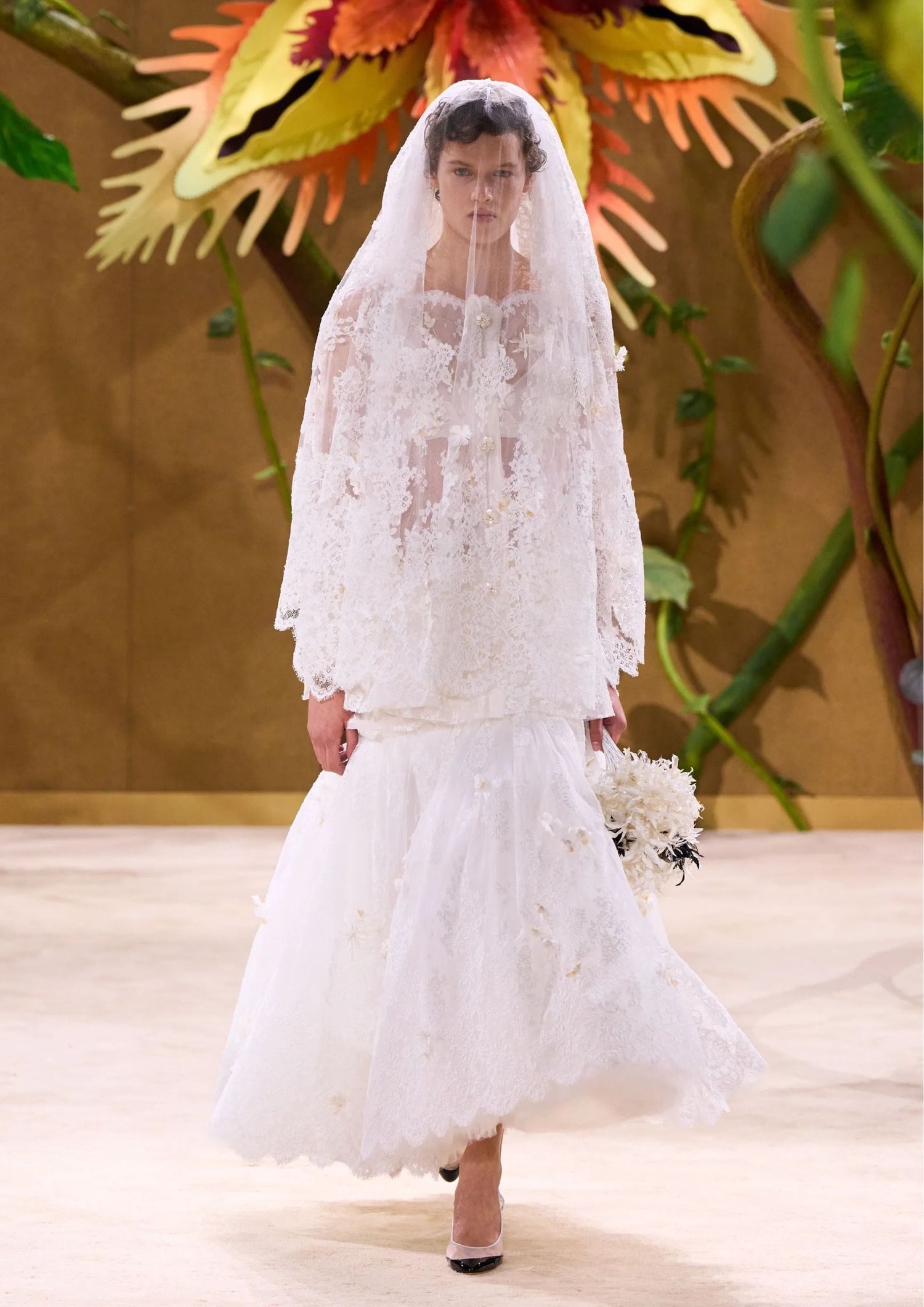 Bridal look with white lace 