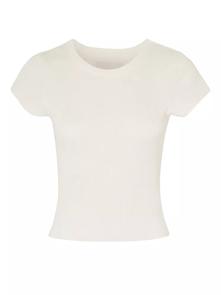White ribbed fitted t-shirt - Citizens of humanity - On a white background