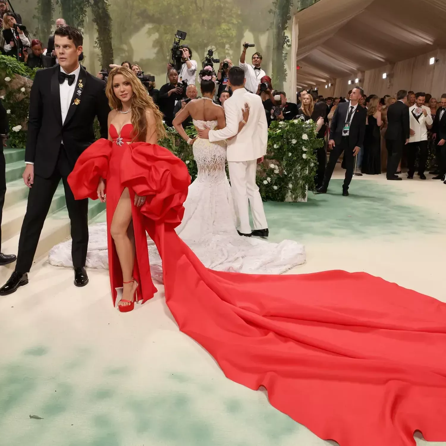 Wes Gordon and Shakira in Carolina Herrera and Cartier