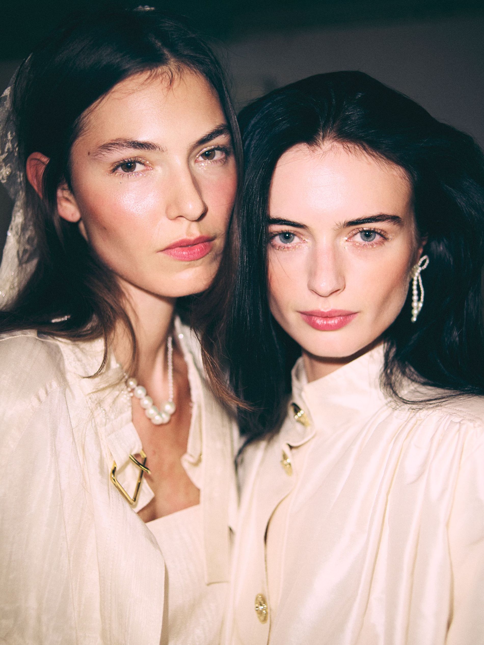 Models pictured backstage at the Caro Editions SS27 show