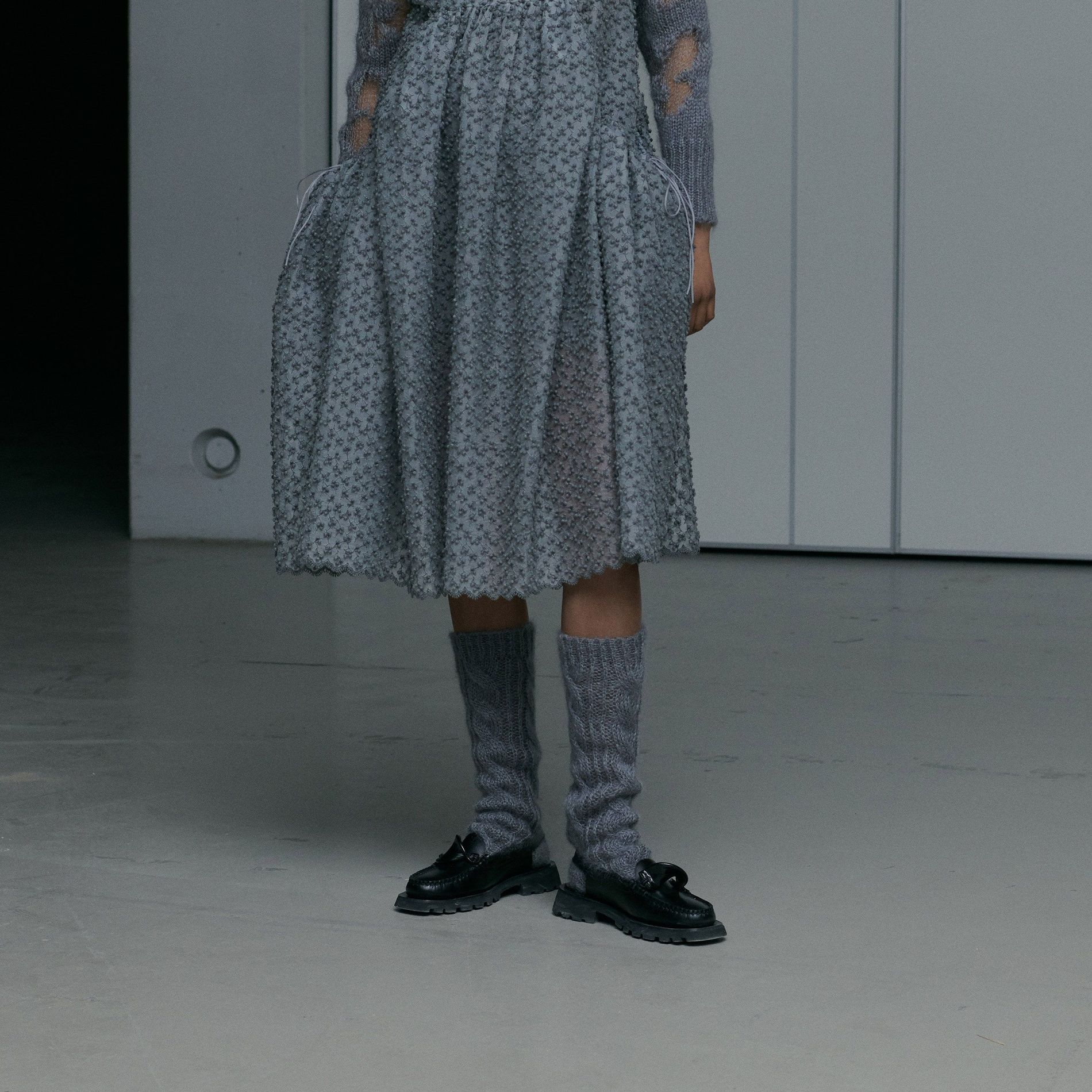 Grey Cecilie Bahnsen Autumn 2021 look with knit socks