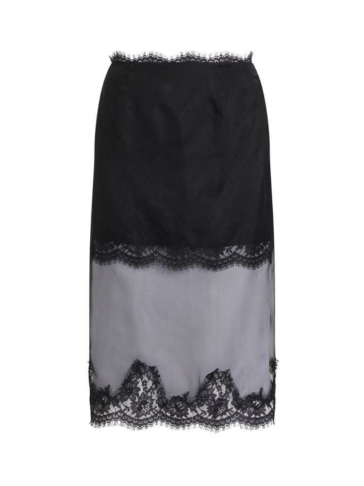 The best black transparent lace midi skirt - AJE - On a white background