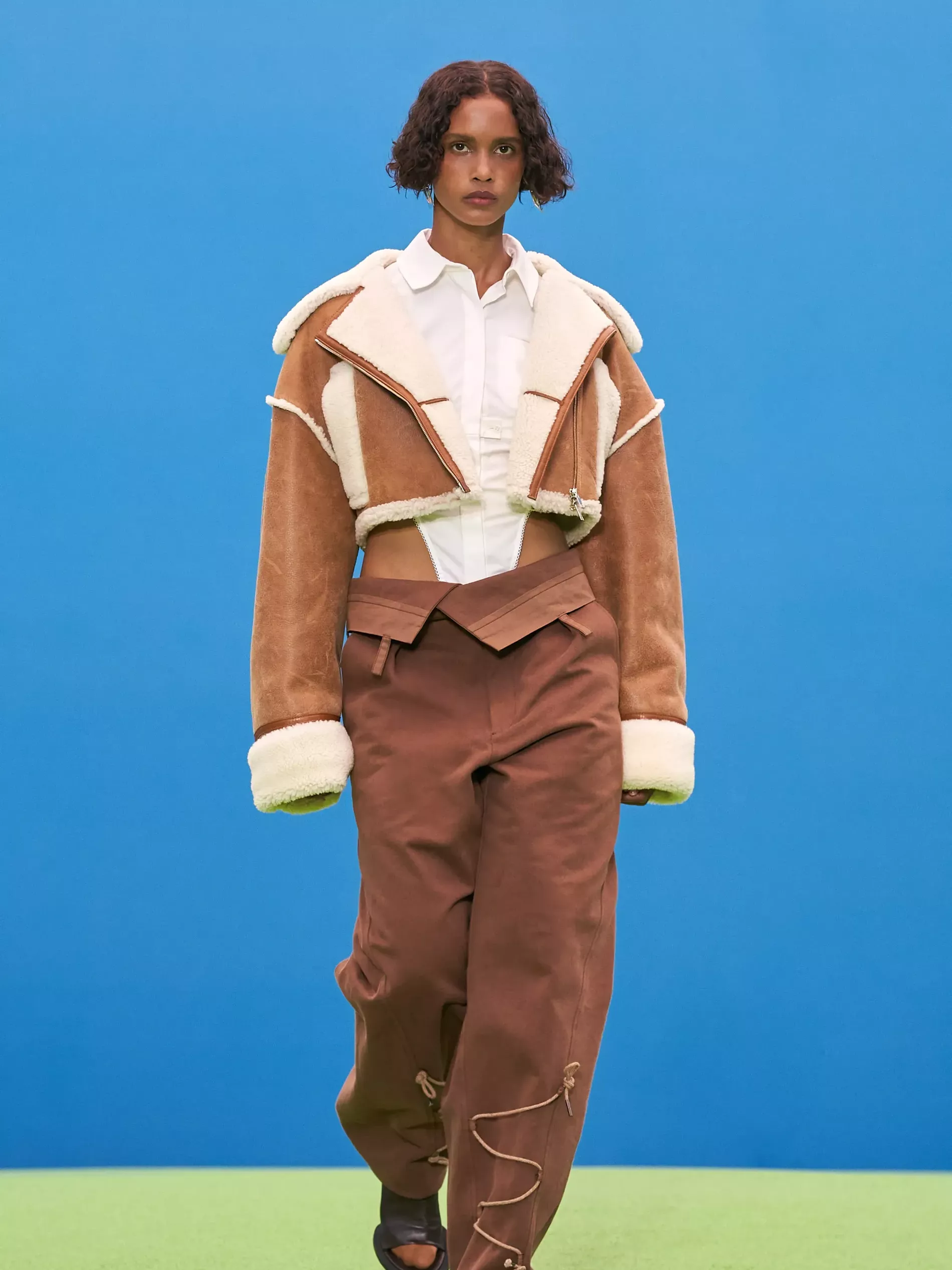 Shearling jacket at Jacquemus autumn/winter 2021