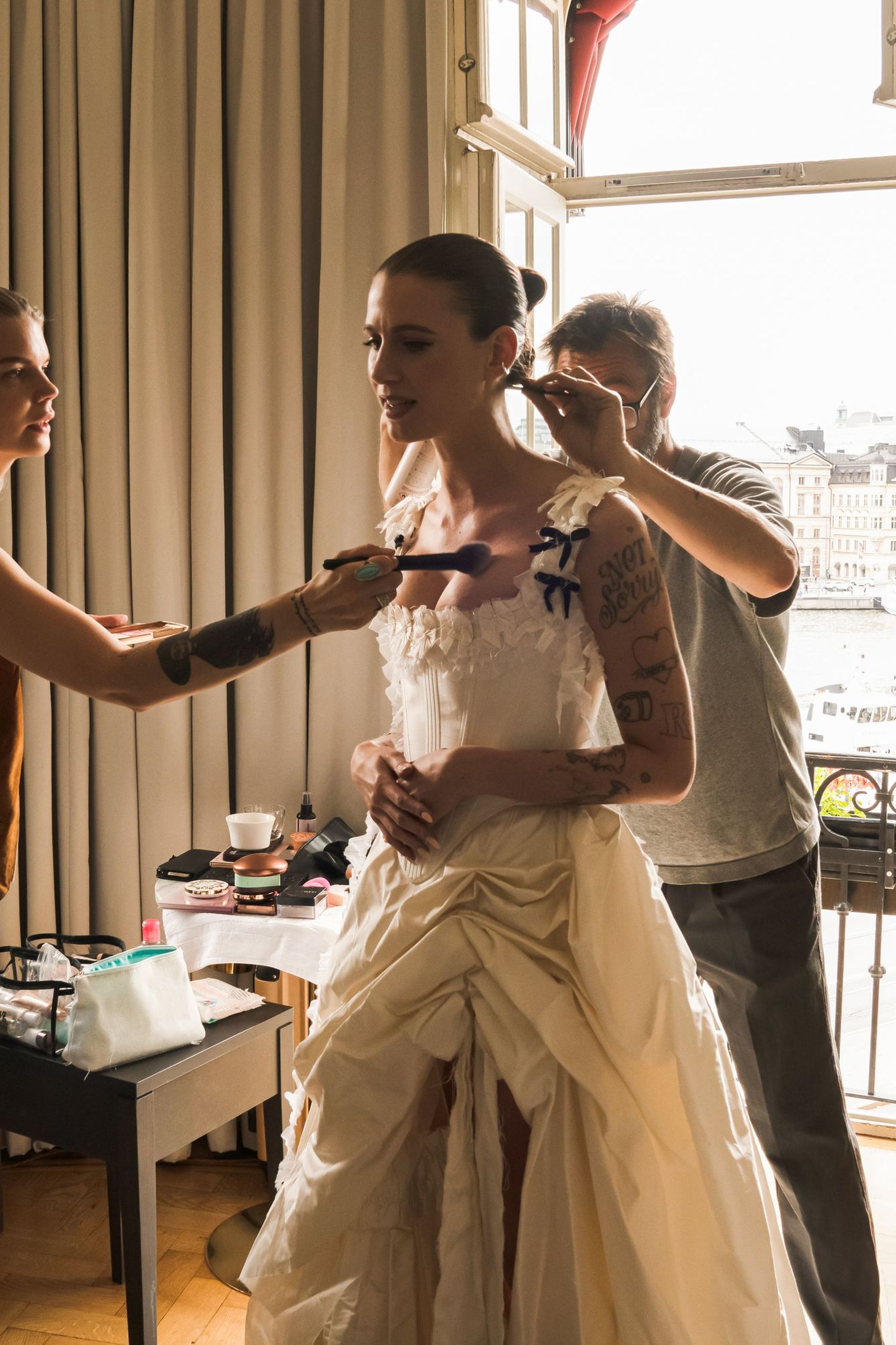 This Vogue Scandinavia editor wore a custom corset gown and Miu