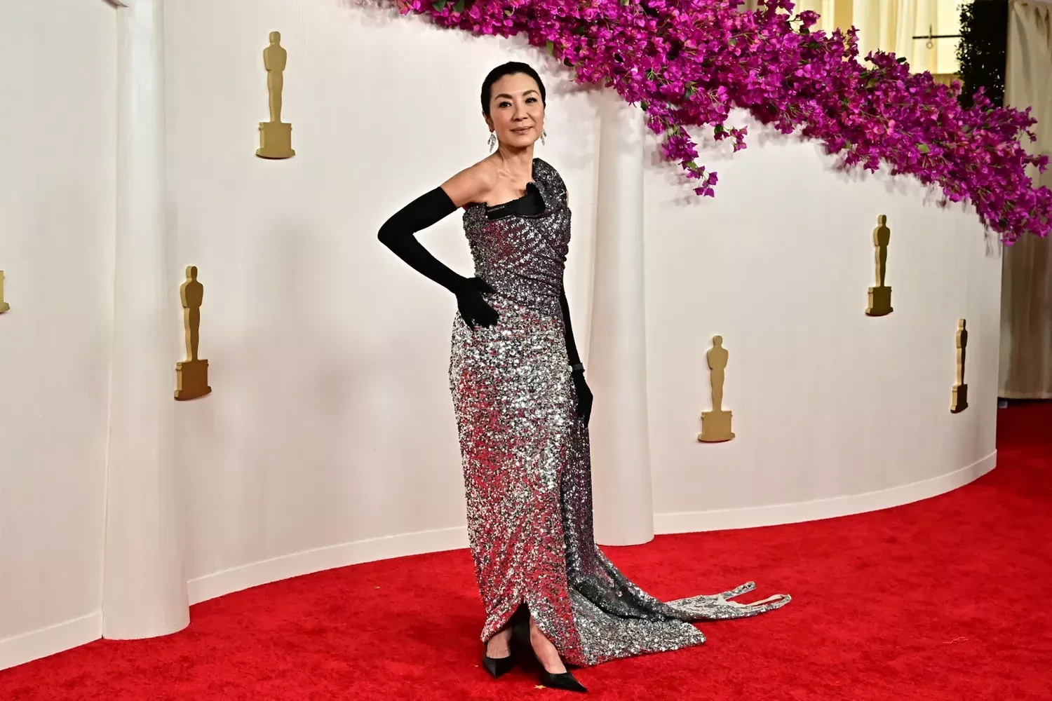 Michelle Yeoh in Balenciaga on the Oscars Red Carpet 2024