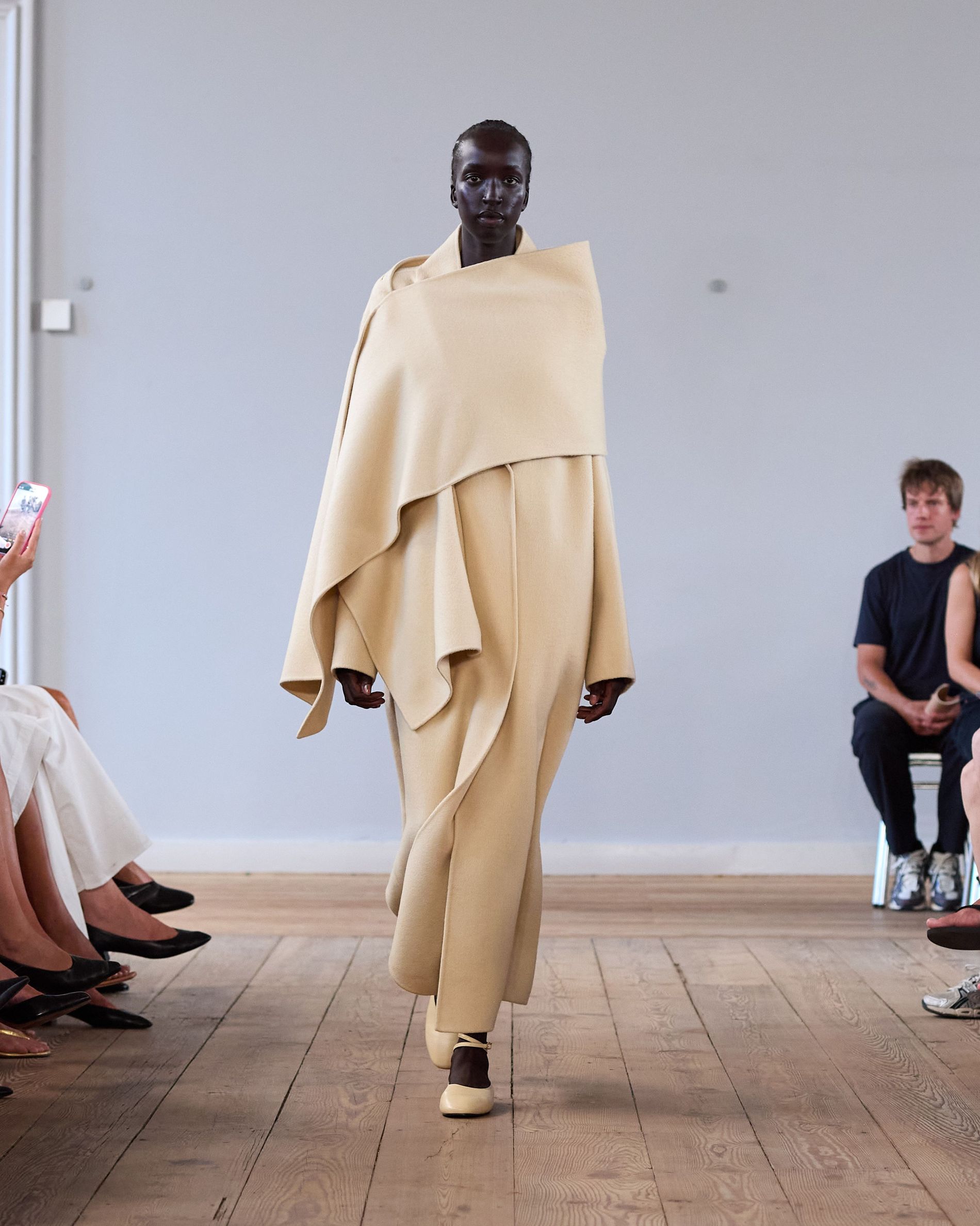 Beige long cape